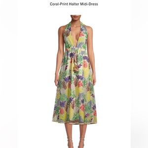 Toccin coral print halter dress size 2 never worn